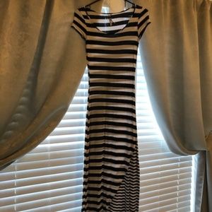 Black and White Striped Maxi Dress